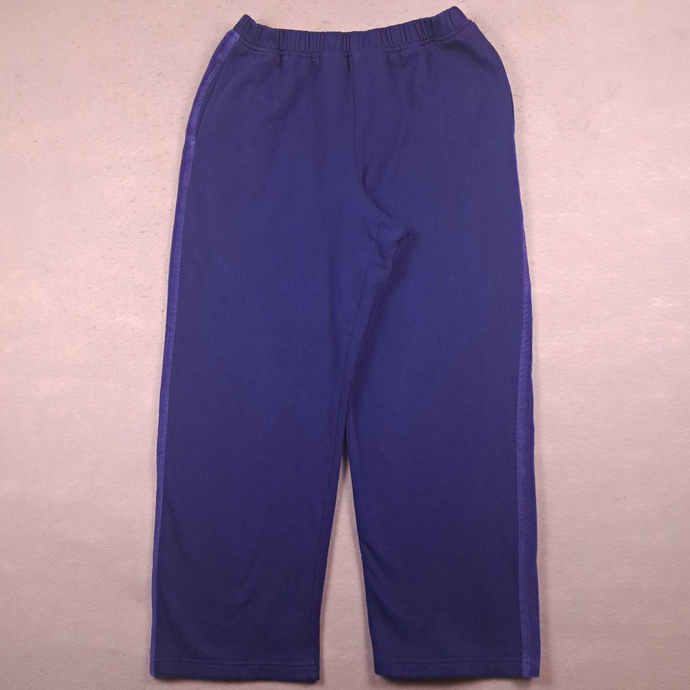 Alfred Dunner Vintage Navy Blue Fleece Track Pants Elastic Waist Size 14 Womens
